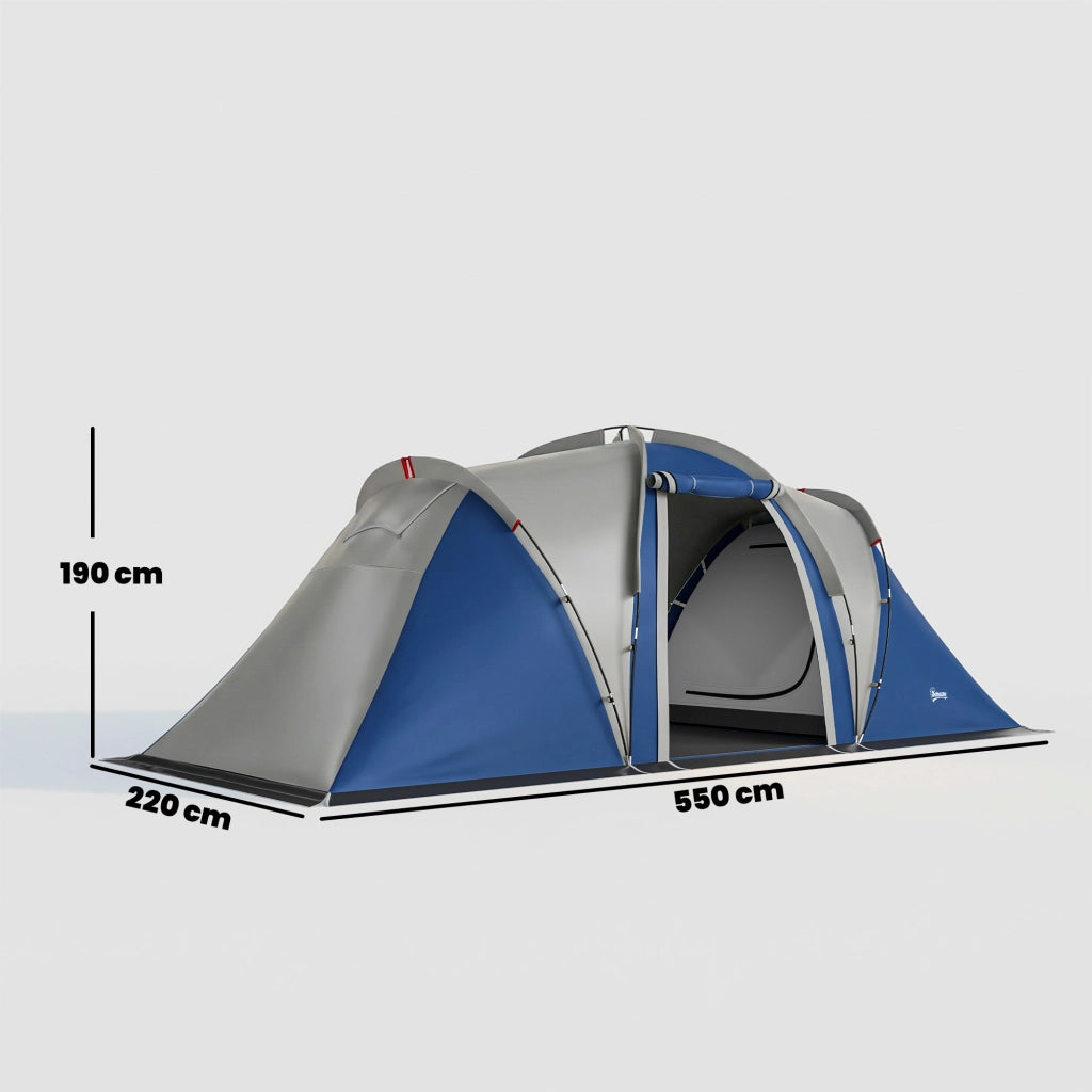 Tenda da campeggio tunnel 4-5 persone 2 camere ¨C zephmum ¨C blu