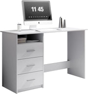 Scrivania con Cassetti 120 cm Bianca 123x50x77 cm