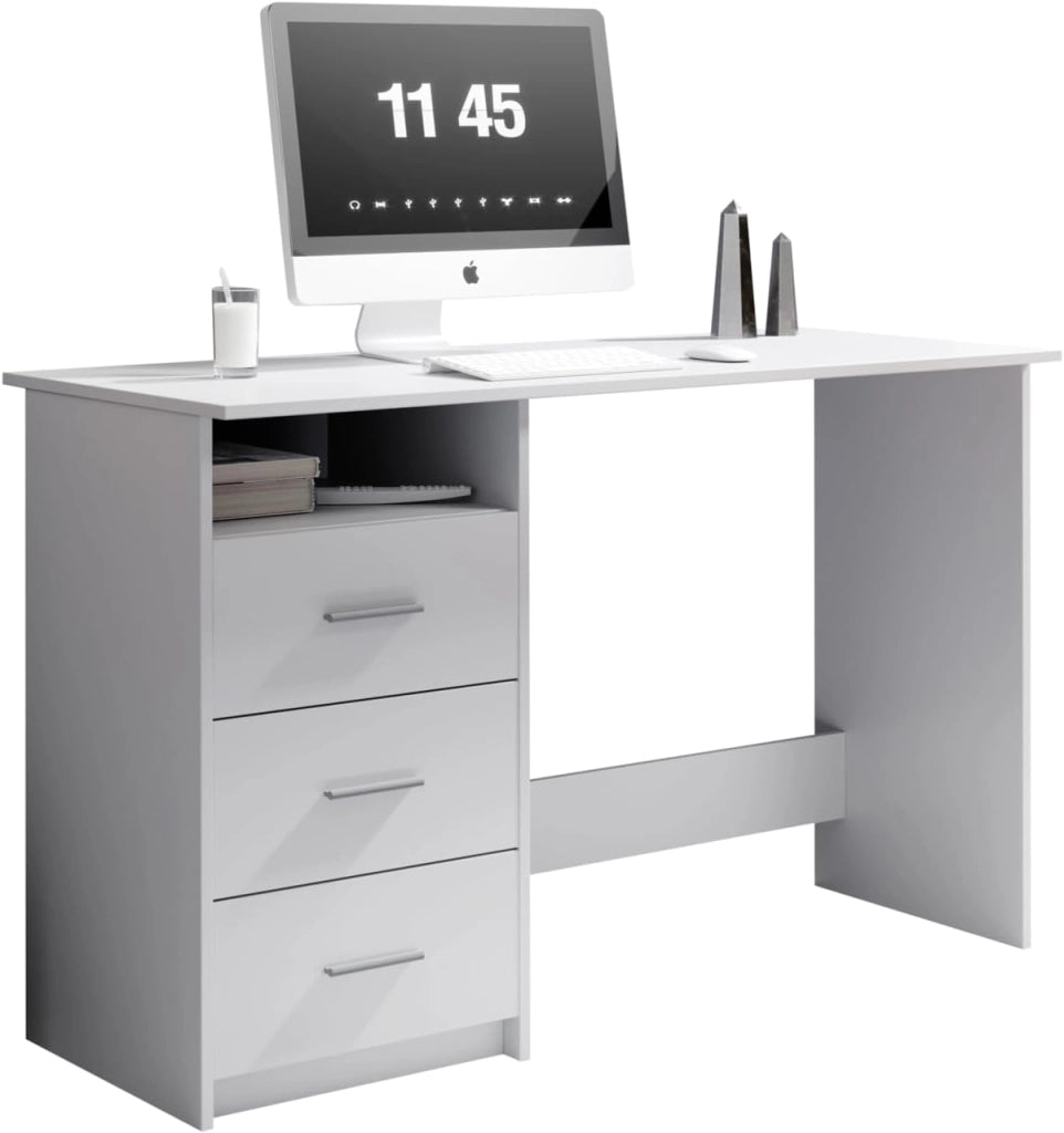 Scrivania con Cassetti 120 cm Bianca 123x50x77 cm