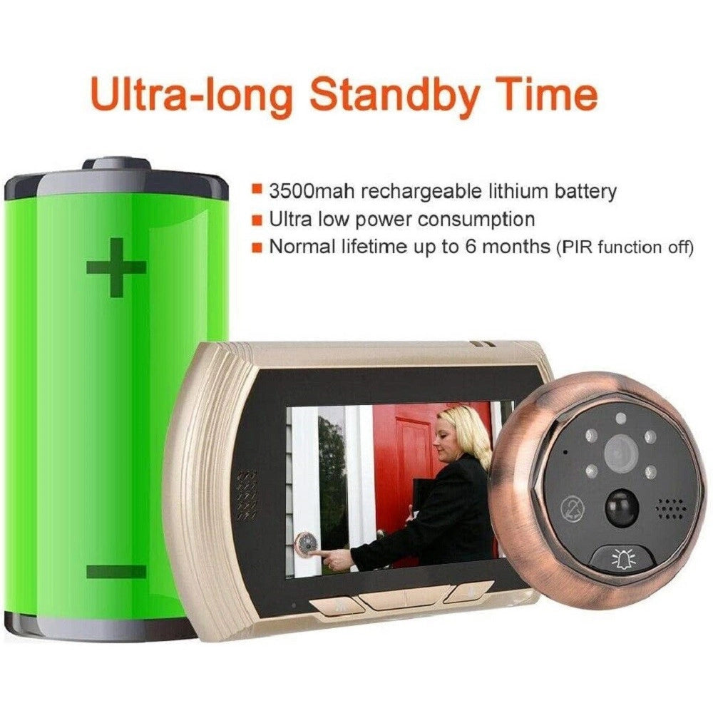 Trade Shop - Spioncino Elettronico Wifi Digitale Schermo 4.3'' Campanello Elettronico Cw432 -