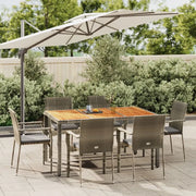 Set da Pranzo da Giardino 7 pz con Cuscini in Polyrattan Grigiocod mxl 76464