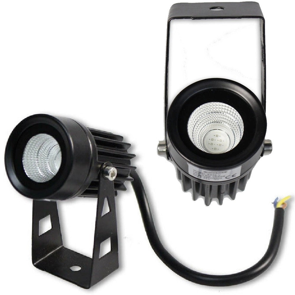 Trade Shop - Faretto Led 3,5 W Nero Es38 Staffa Orientabile Esterno Varie Tonalita' Luce Ip65 -