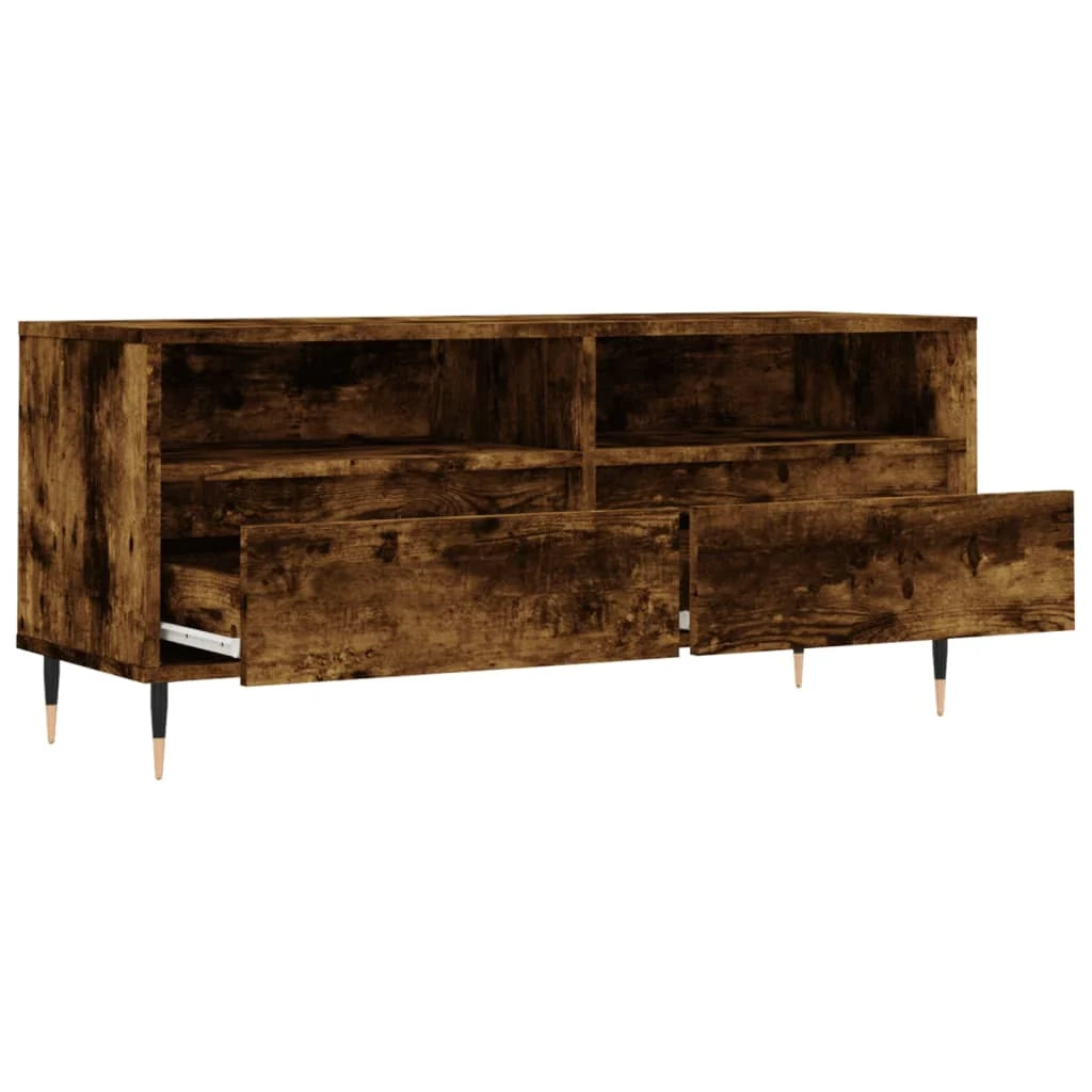 Mobile TV multimediale scaffale TV credenza mobile TV sala da pranzo soggiorno camera da letto rovere affumicato 100 x 34,5 x 44,5 cm legno ingegnerizzato marrone 02_0027257