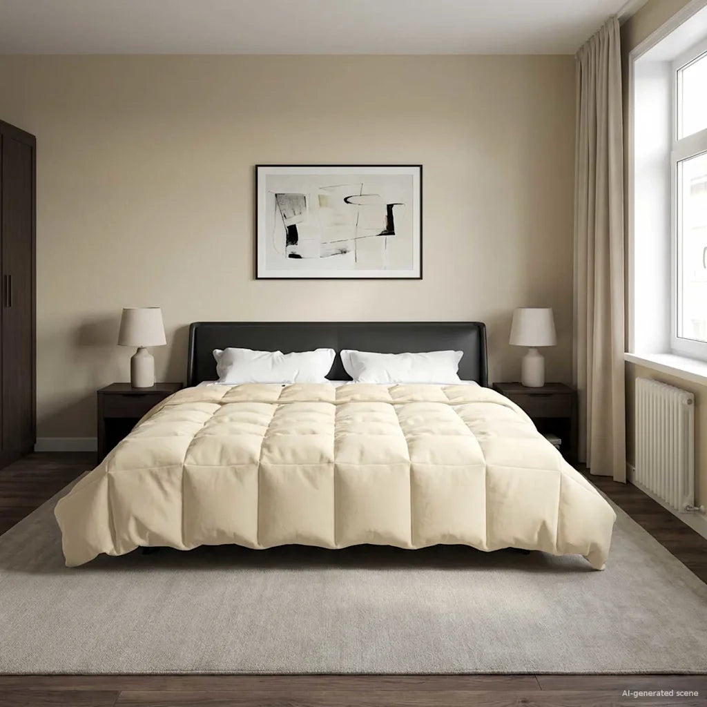 Duvet Estivo Trapuntato Crema 200 x 220 cm Microfibra 42025985