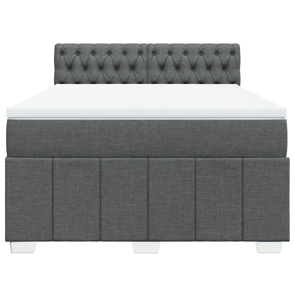 Giroletto a Molle con Materasso Grigio Scuro 140x190 cm Tessuto 3289371