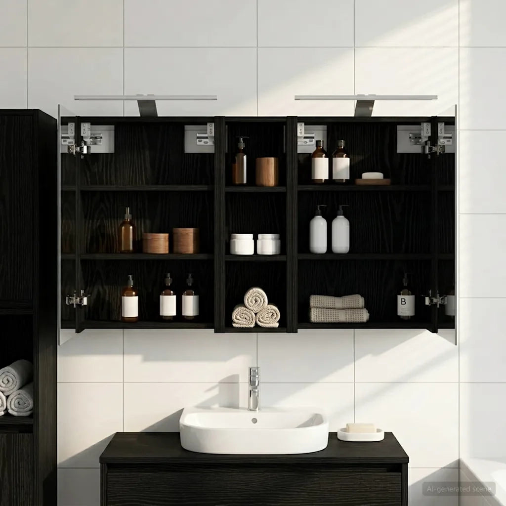 Set di Armadi da Bagno con porta 3 pcs 100 x 10,5 x 60,5 cm 3403705