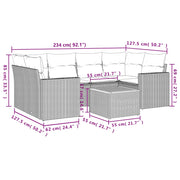 Set Divani da Giardino 7 pz con Cuscini Beige in Polyrattancod mxl 88528