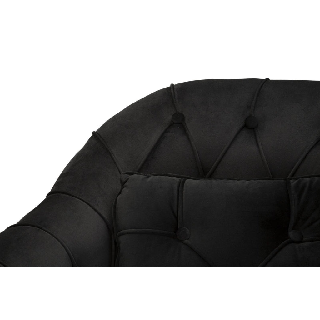 Divano VKH896, Nero, Poliestere, 130x83x91 cm