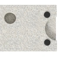 Base per Ombrellone da Giardino 25kg per Pali da Ø32mm, Ø38mm e Ø48mm, in Granito e Acciaio Inox, 45x22.5x40 cm, Grigia