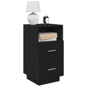 Comodini 2 pz con 2 Cassetti Neri 36x36x68 cm 858581