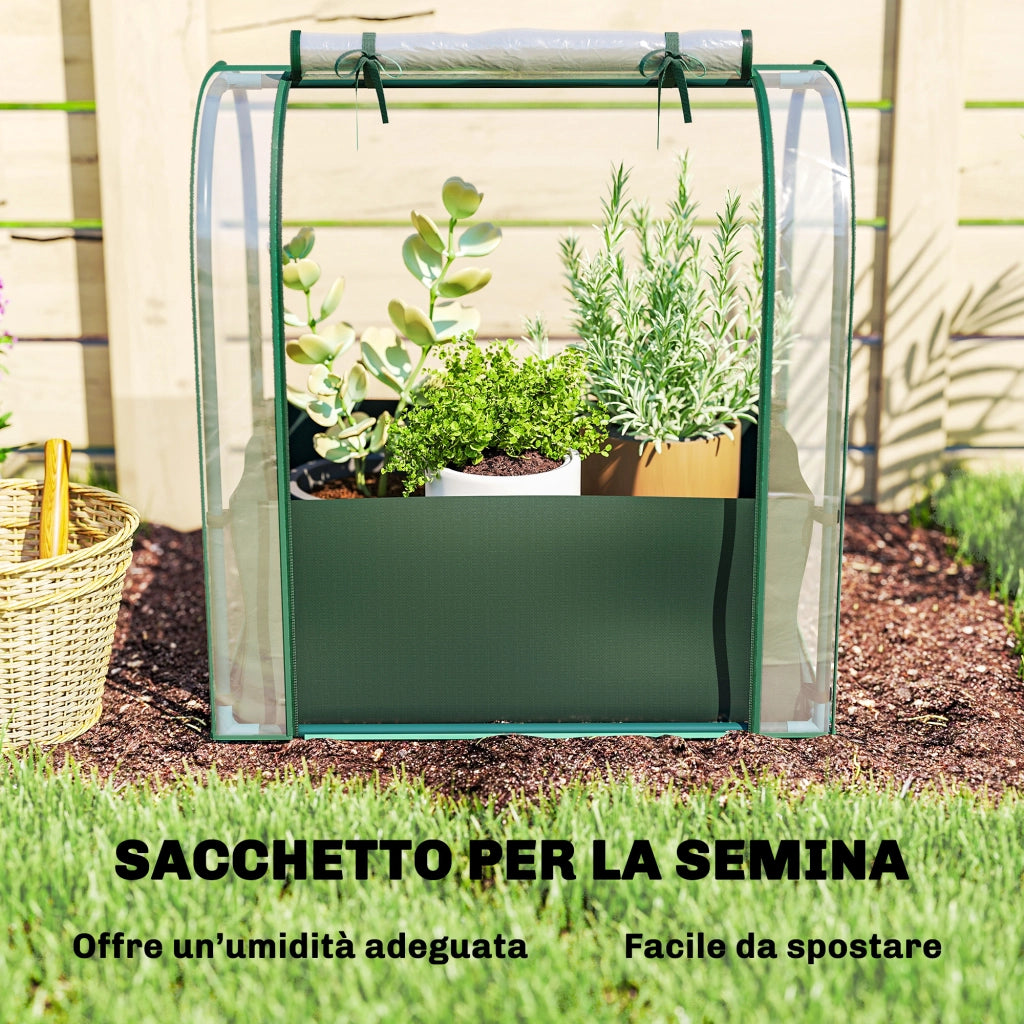 Mini Serra per Giardino ¨C zephmum ¨C Verde Scuro 68x50x70 cm