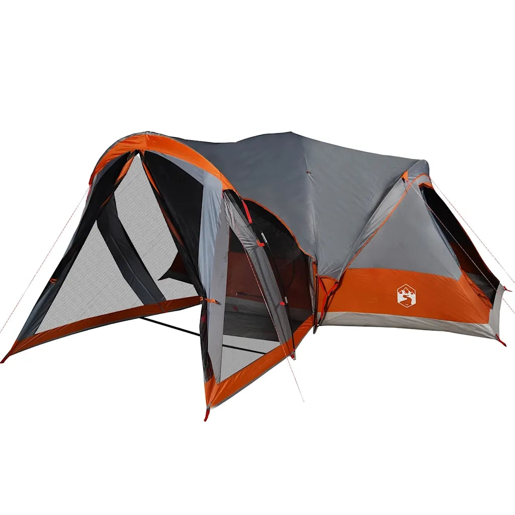 Tenda Familiare Tipi 8 Persone-Tenda da campeggio Grigia e Arancione Impermeabile 198715