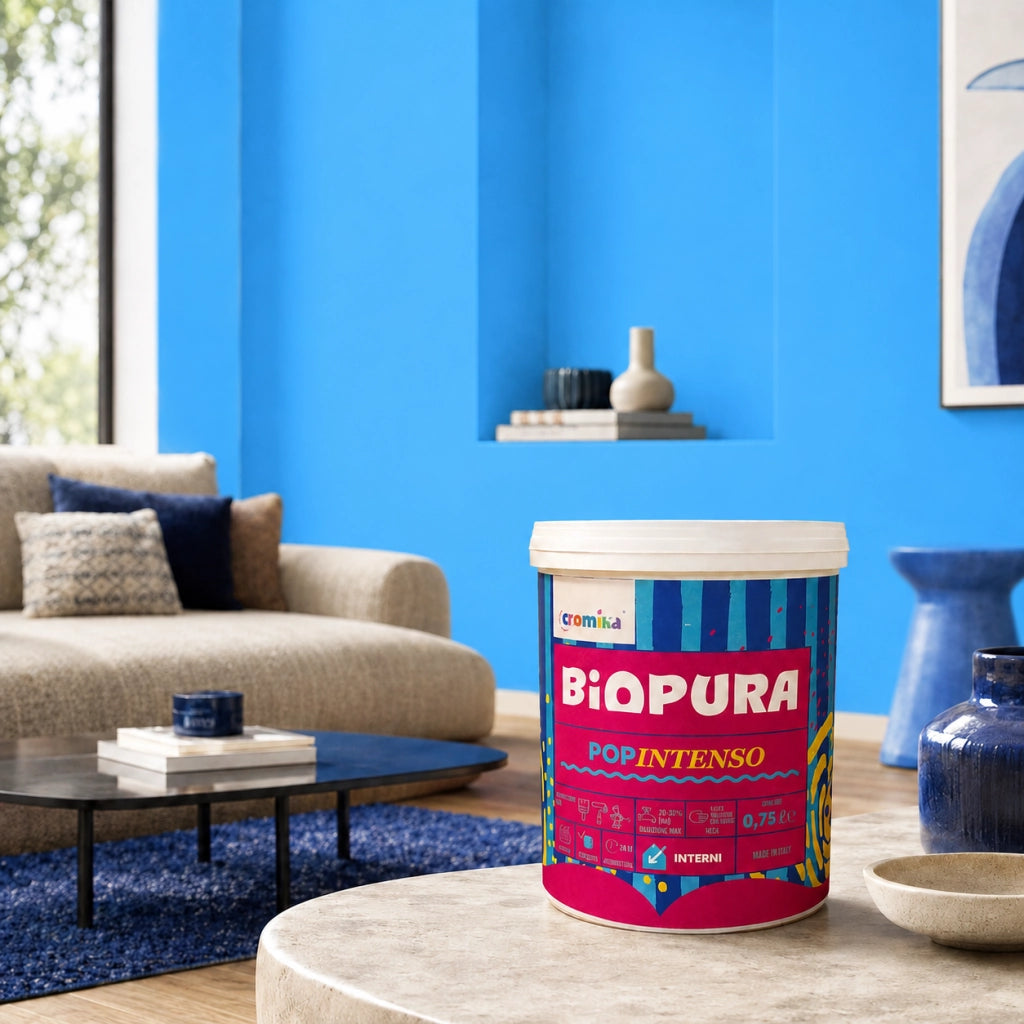 Popintenso palestra e decori interni pittura murale lavabile e coprente cromika *** formato 0,750 lt, colore- blu spl...