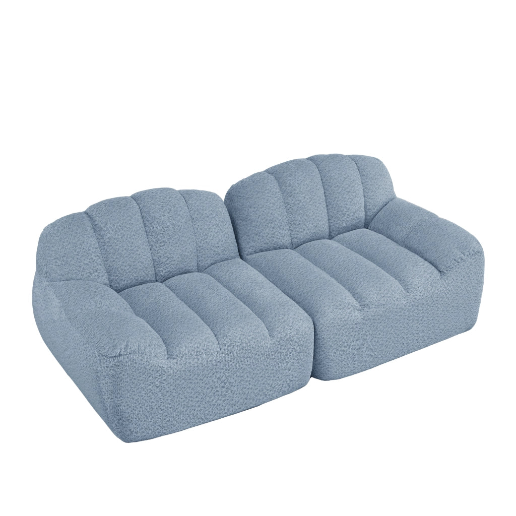 Divano Modulare 2 Posti Boneless ¨C Xylo ¨C Blu, Cuscini Profondi, Senza Montaggio