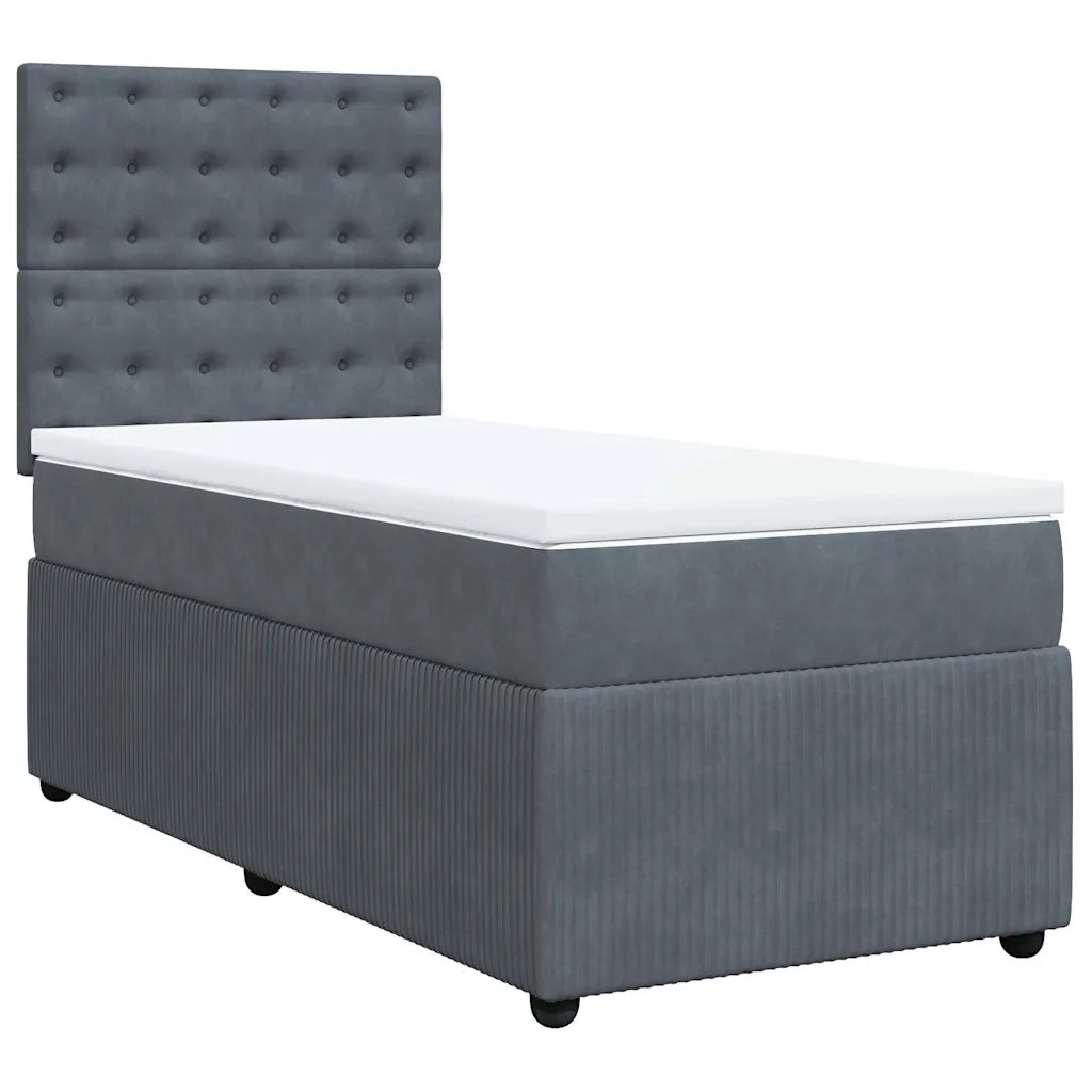 Giroletto a Molle con Materasso Grigio Scuro 80x200 cm Velluto 3294503