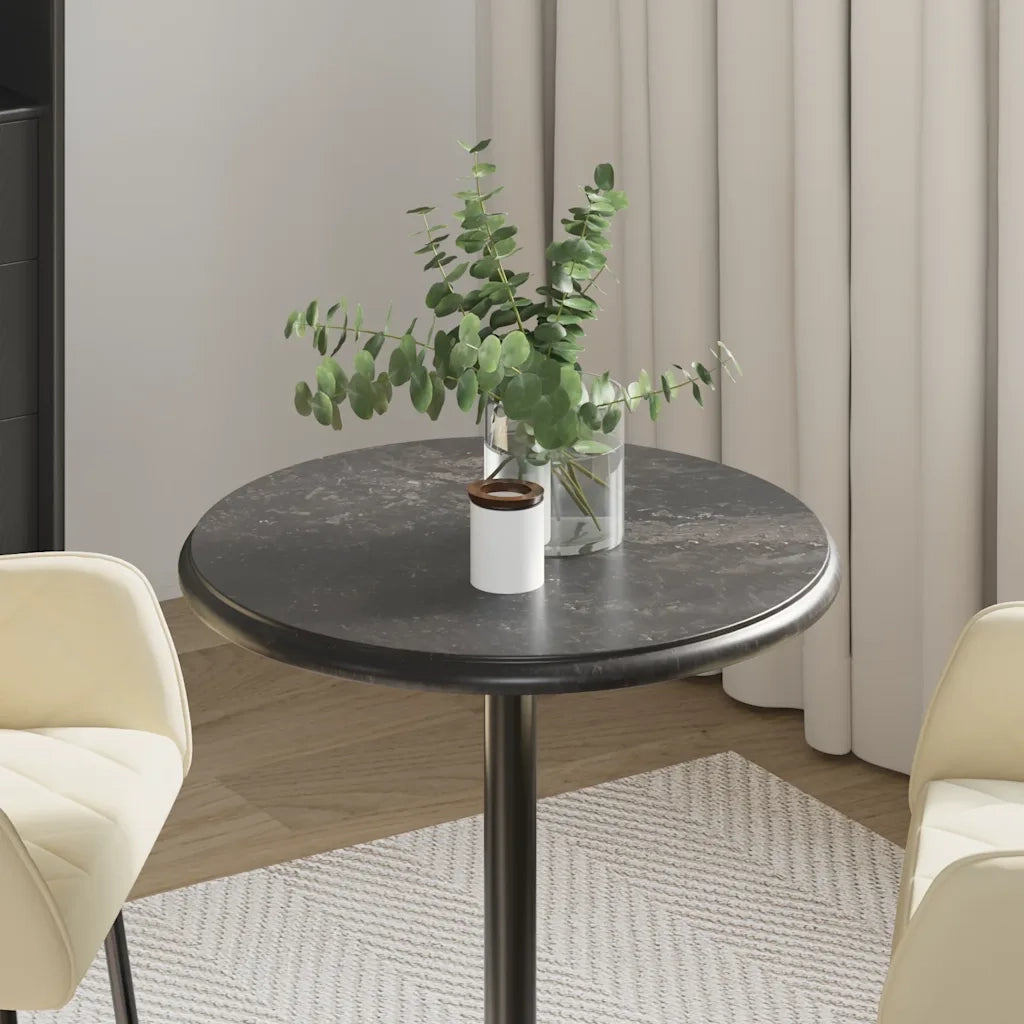 Piano per Tavolo Nero Ã˜50x2,5 cm in Marmo cod mxl 69341