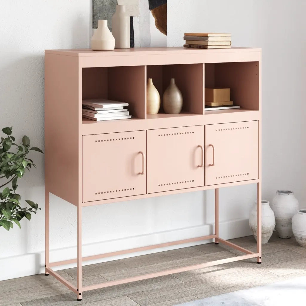 vidaXL Credenza Rosa 100,5x39x107 cm in Acciaio
