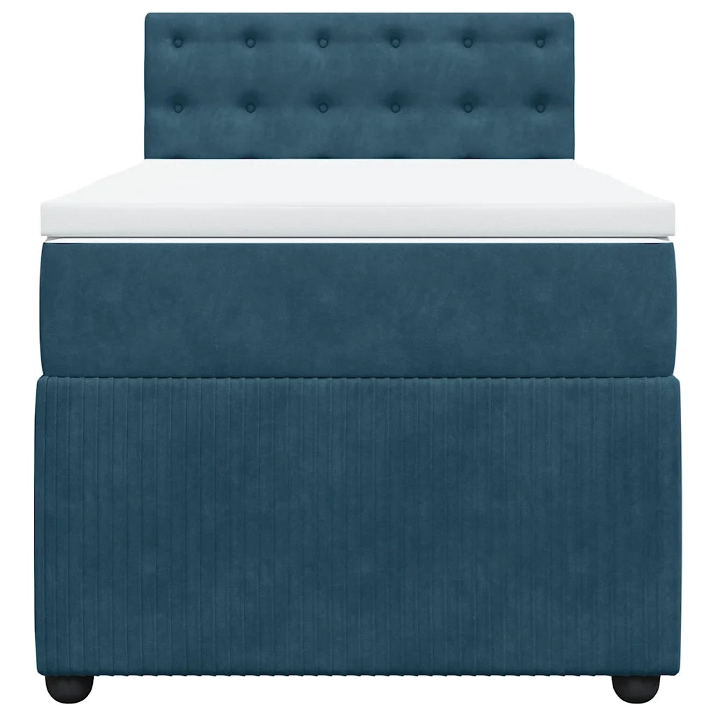 Giroletto a Molle con Materasso Blu 100x200 cm in Velluto 3287678