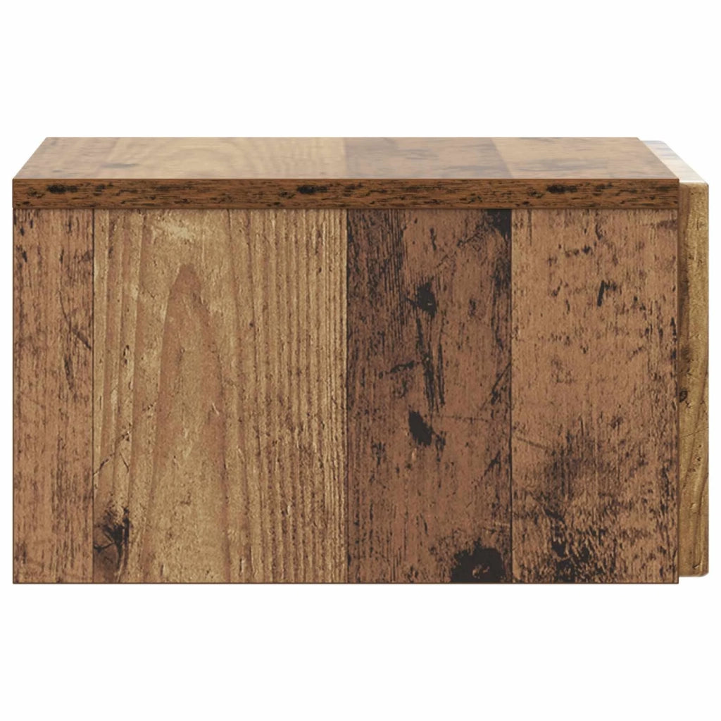 Mobiletto da notte a muro 2 pcs Legno antico 33 x 34,5 x 20 cm 898442