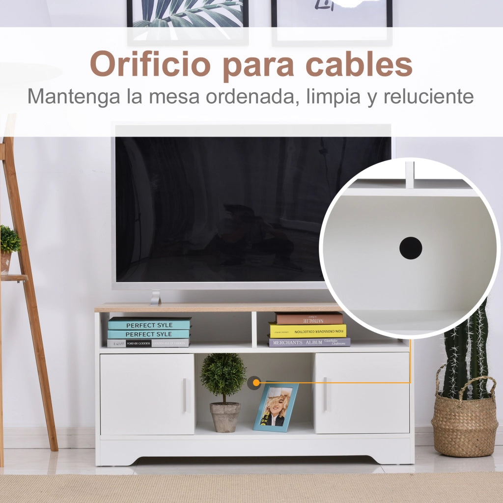 Mobile TV con scaffalatura ¨C zephmum ¨C Bianco 105x40x52 cm