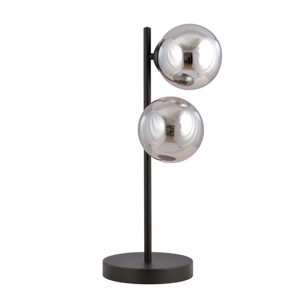 Lampade Da Scrivania Minimal Durga Acciaio Nero Grigio 2 Luci E14 Ip20