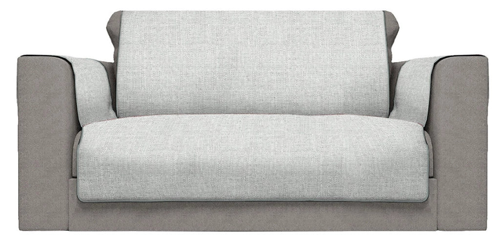 Copridivano con Copri Braccioli Seduta 230 cm in Poliestere Grigio