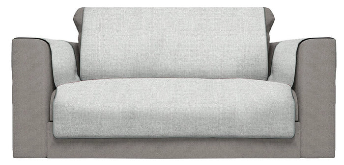 Copridivano con Copri Braccioli Seduta 230 cm in Poliestere Grigio