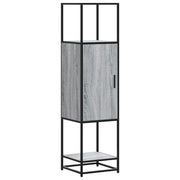 Credenza | Madia | Buffet da pranzo | Armadio da pranzo Grigio Sonoma 35,5x35x139 cm Legno Multistrato Metallo