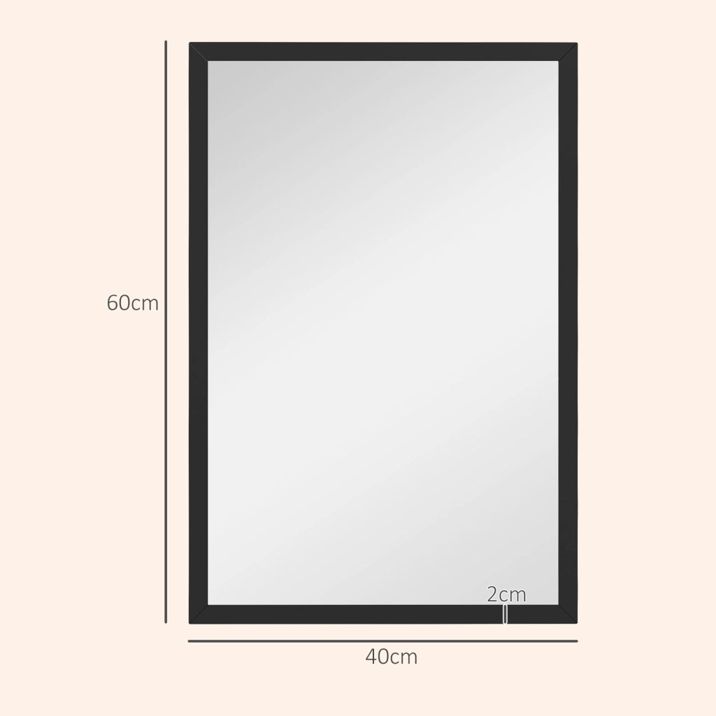 Specchio da parete rettangolare ¨C Xylo ¨C legno nero 60x40 cm