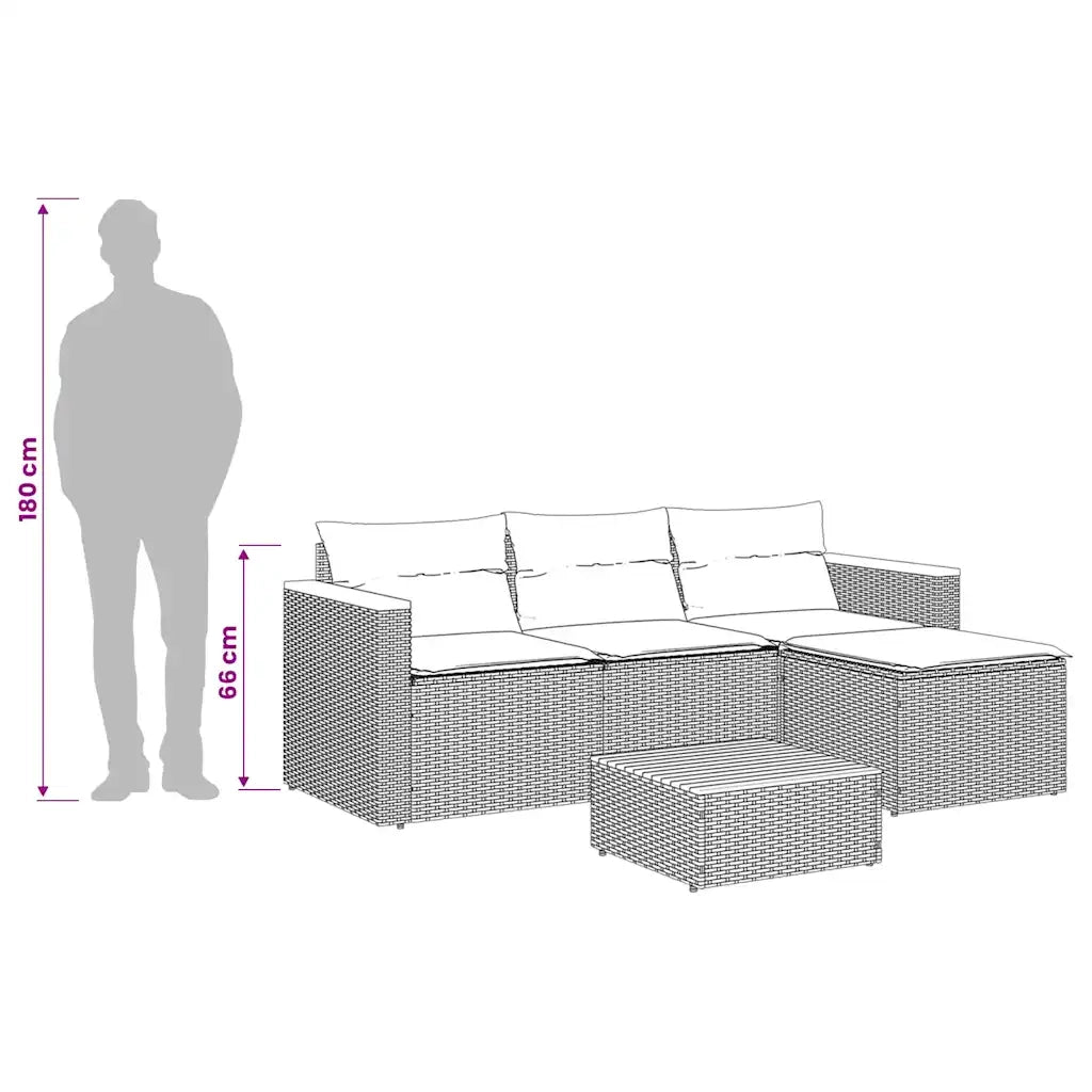 Set Divani da Giardino 3 pz | Set Salotto da Giardino con Cuscini Grigio in Polyrattan
