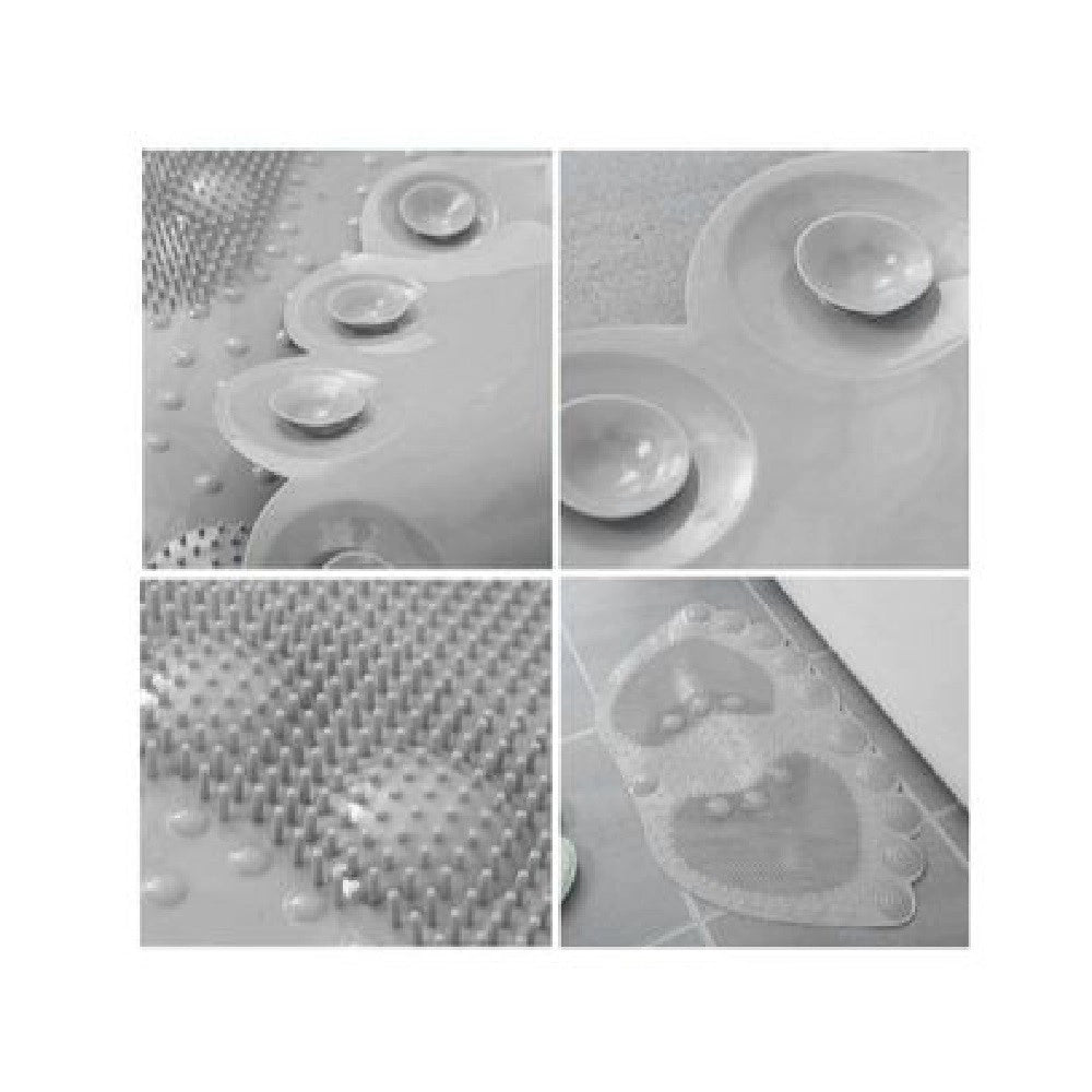 Trade Shop - Tappeto Tappetino Antiscivolo Impronte Vasca Bagno Doccia 55 X 35cm Grigio 87942 -