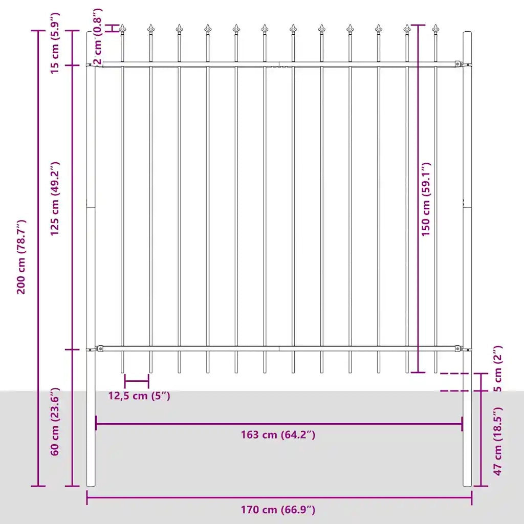 Recinzione per Giardino 3 pcs Bianco 5,1 x 1,5 m 3334062