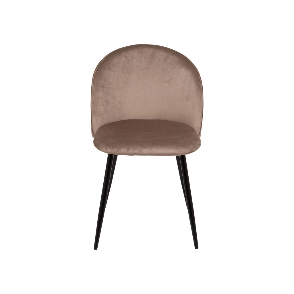 Set di 6 sedie Achito, Poltrona rivestita in velluto, Sedia da pranzo imbottita, Seduta per riunioni, 51x54h82 cm, Tortora