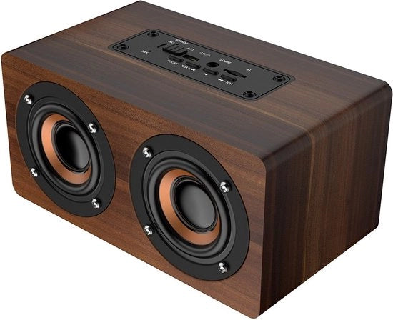 Parlante Bluetooth Retro in Legno con Radio FM e Orologio