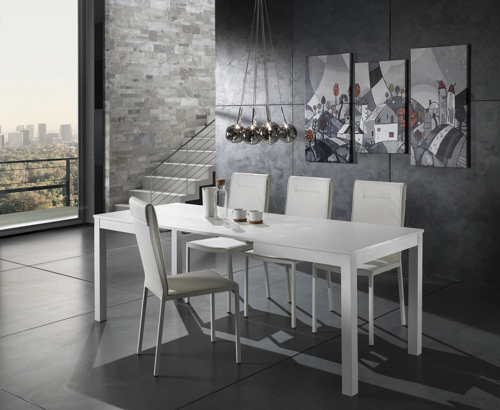 Set 2 sedie in pelle sintetica bianche cm. H.99 x L.44 x P.55