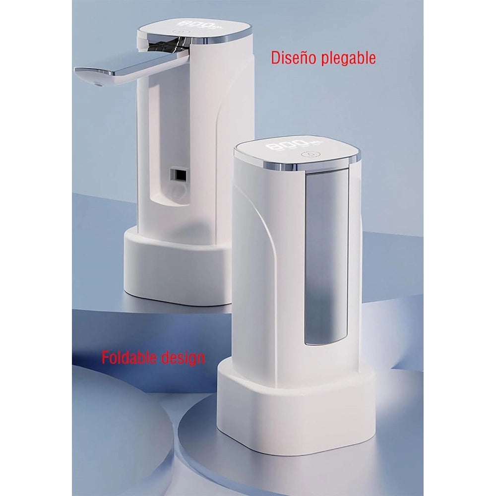 Trade Shop - Pompa D'acqua Dispenser Ricaricabile Usb Con Display A Led Portatile Pieghevole Q-cs80 -
