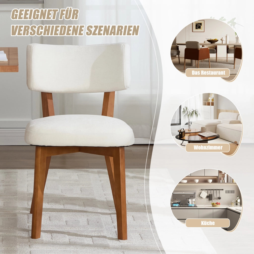 SEDIA Imbottita 54,5x47x77 cm in Legno massello Beige