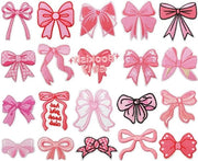 Pannelli di metallo rosso 20pz decorati a maglia per cucito o ricamo, patch per cucito decorativi per DIY e artigianato femminile.