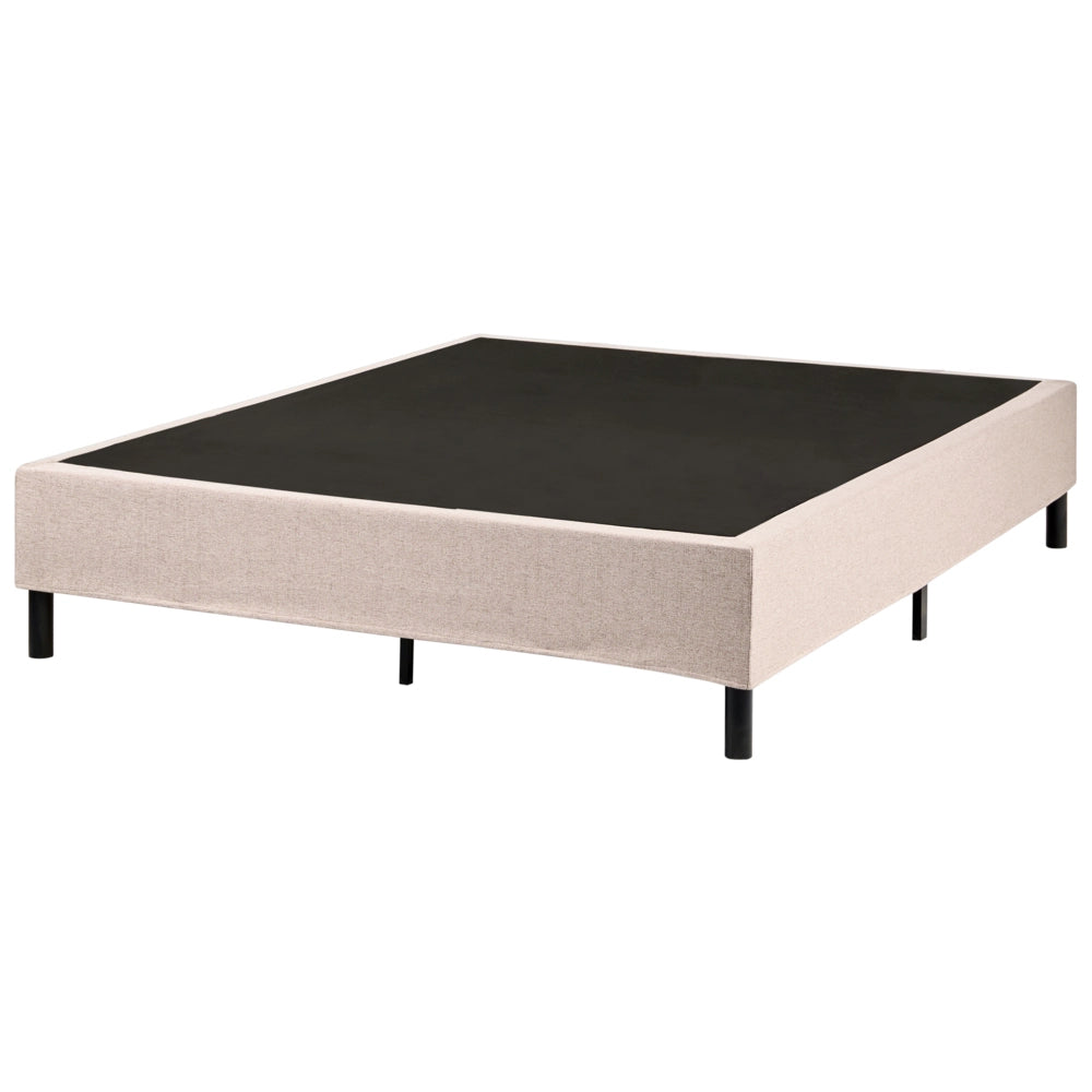 Letto matrimoniale con rete in tessuto 140 x 200 cm con materasso a molle insacchettate senza testiera camera da letto beige