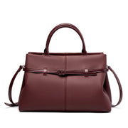 Borsa a mano grande da donna in vera pelle, colore rosso.