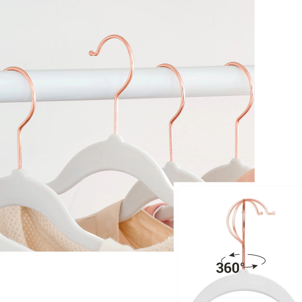 Grucce per abiti in velluto VALORA - Bianco x20 CRF026W01
