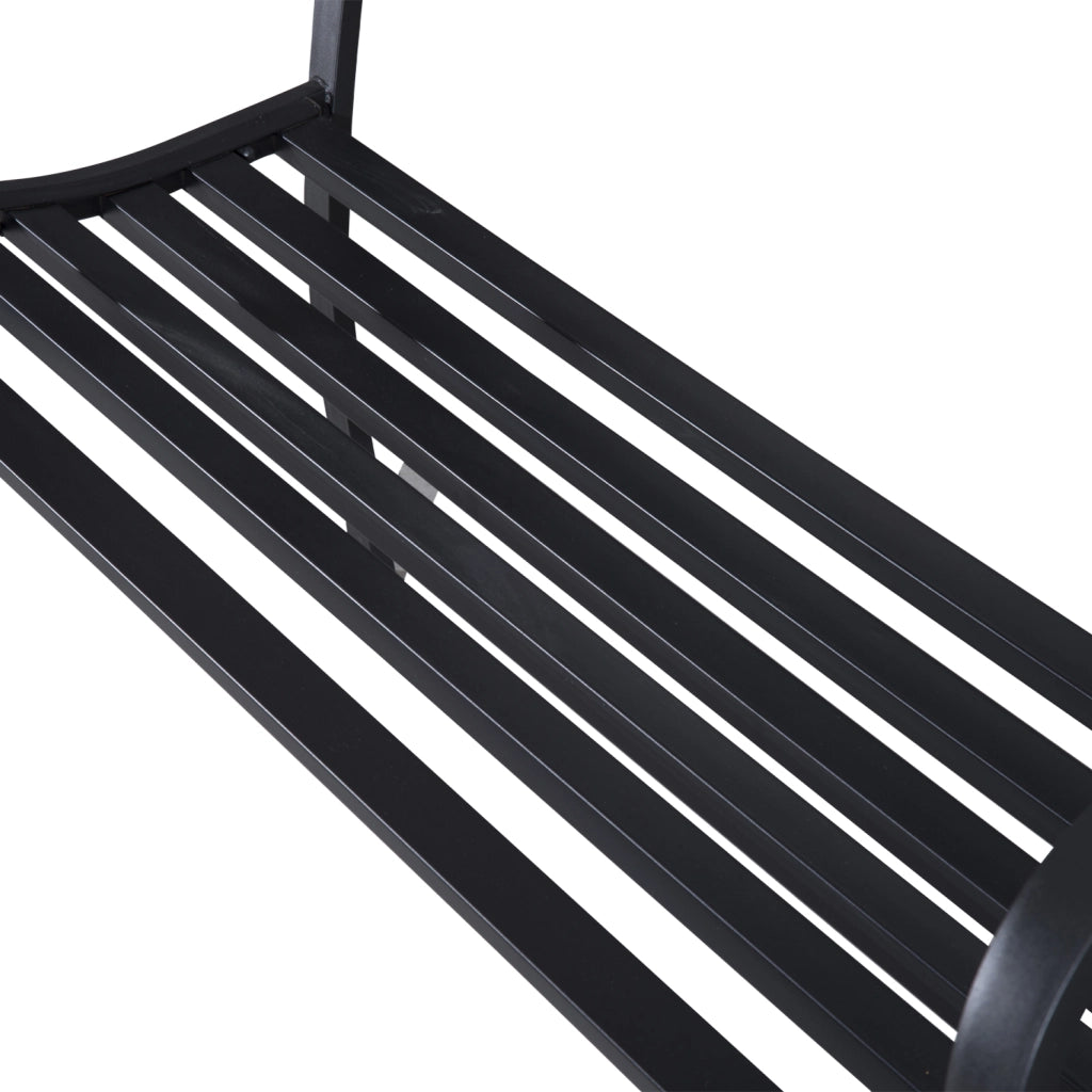 Panchina da giardino 2 posti ¨C Xylo ¨C acciaio nero 127x60x87cm