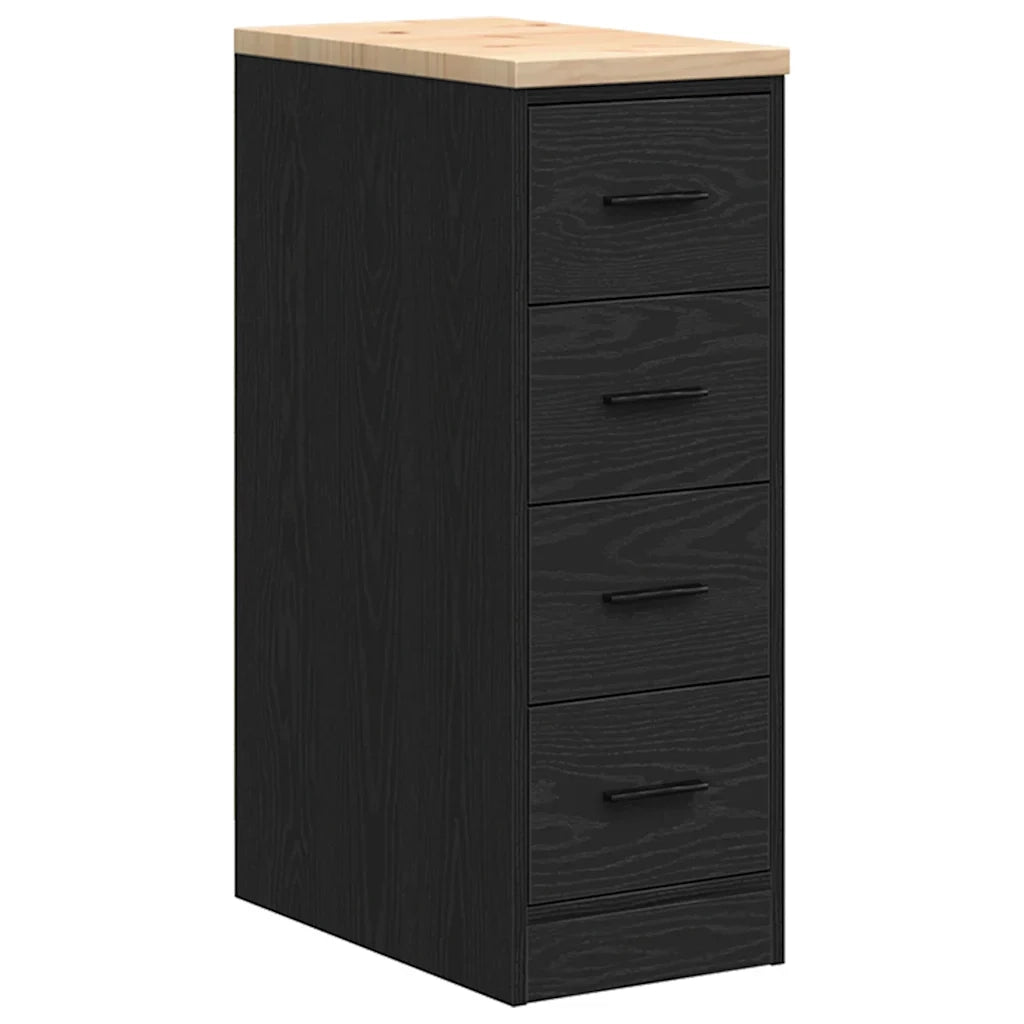 Mobile contenitore da garage 30 x 51 x 85 cm con robusto piano di lavoro design moderno in legno nero 02_0051378