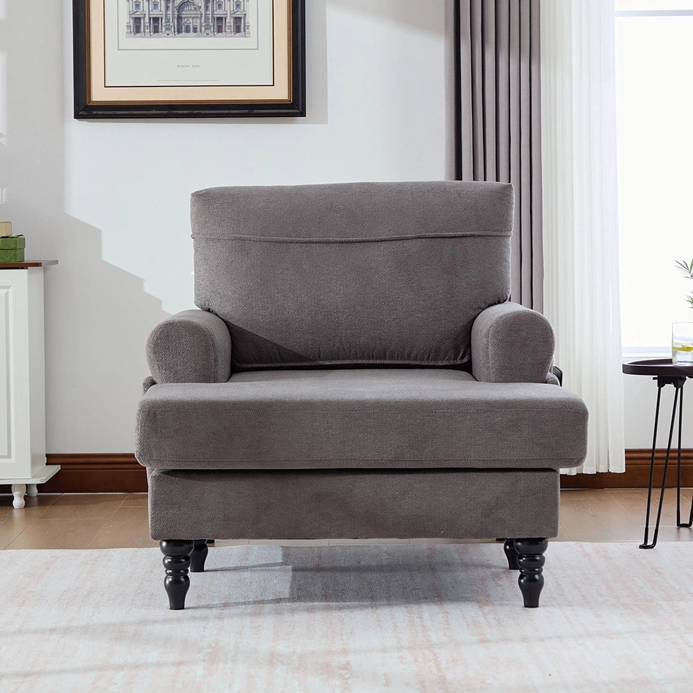 Poltrona reclinabile moderna - Xylo - Tessuto chenille, comoda con braccioli, tasche laterali, piedi in legno