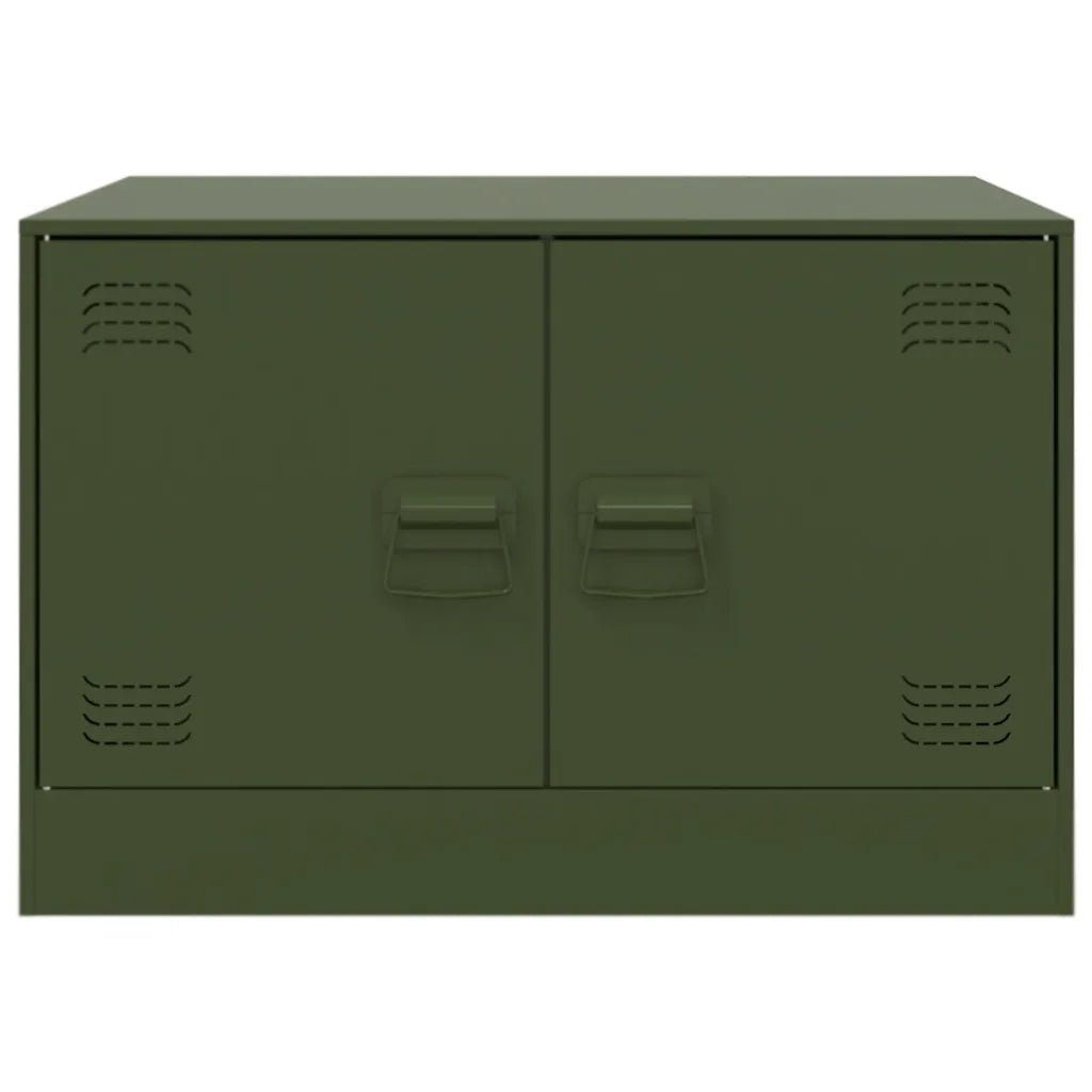 Tavolino da Salotto Verde Oliva 67x50x44 cm in Acciaio
