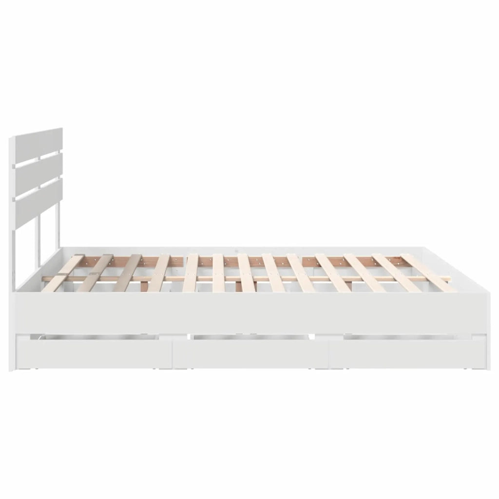 Struttura del letto Bianco 200 x 200 cm Legno Ingegnerizzato 3411479