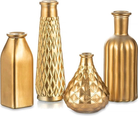 Set di vasi in vetro, 4 pezzi, moderni vasi mini in vetro, decorazione per tavola, idee di regalo creative, 22 cm