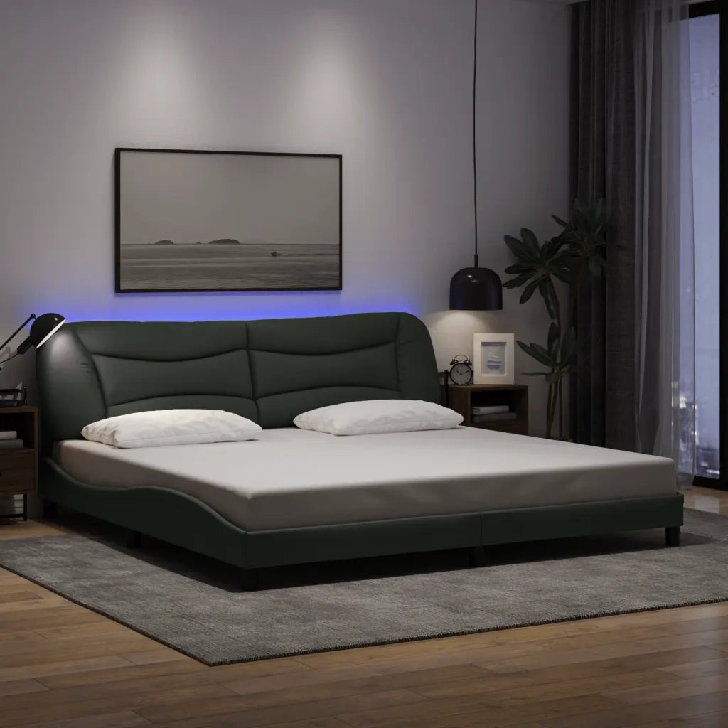 Giroletto con LED senza Materasso-Struttura Letto Hvar 200x200 cm Tessuto