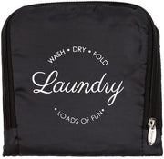 Borsa da viaggio pieghevole per donne, nera, lavabile, asciugabile, piegabile, divertente, 21 x 22 pollici, leggera, progettata per durare con chiusura a cerniera con cordino