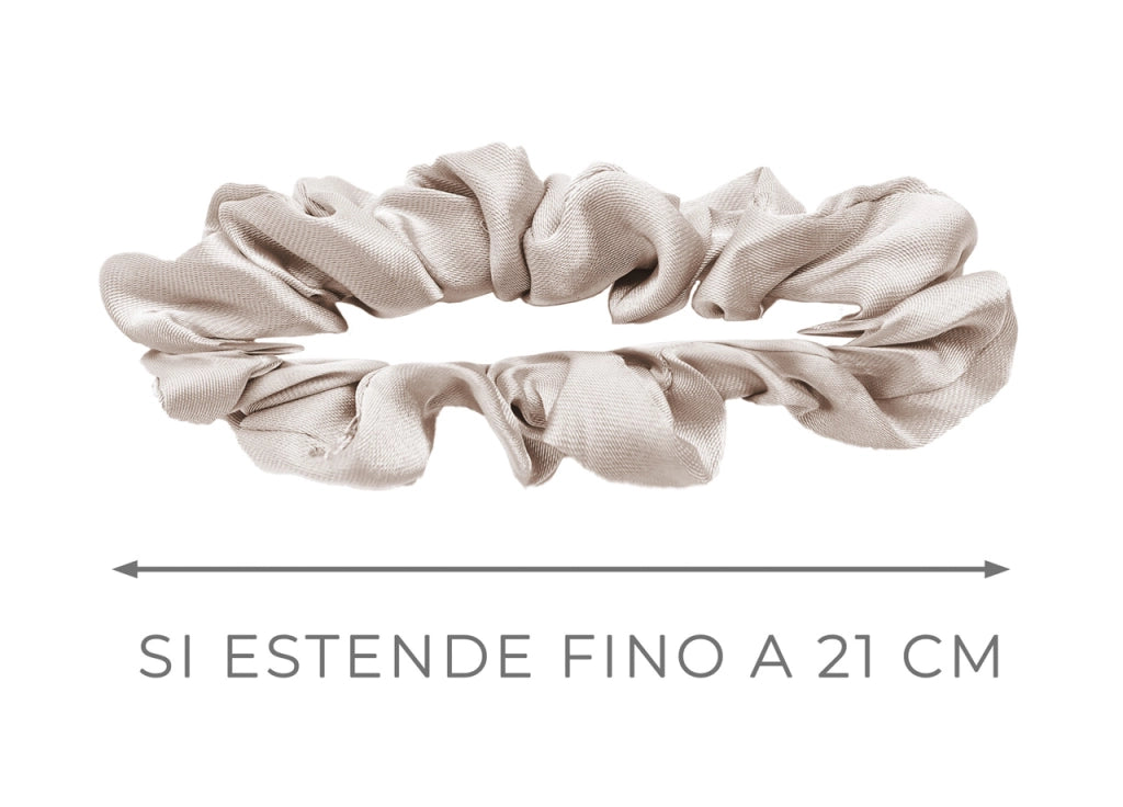 Scrunchies Elastico Per Capelli Crespi 100% Seta In Tinta Unita - Scrunchies - Tortora